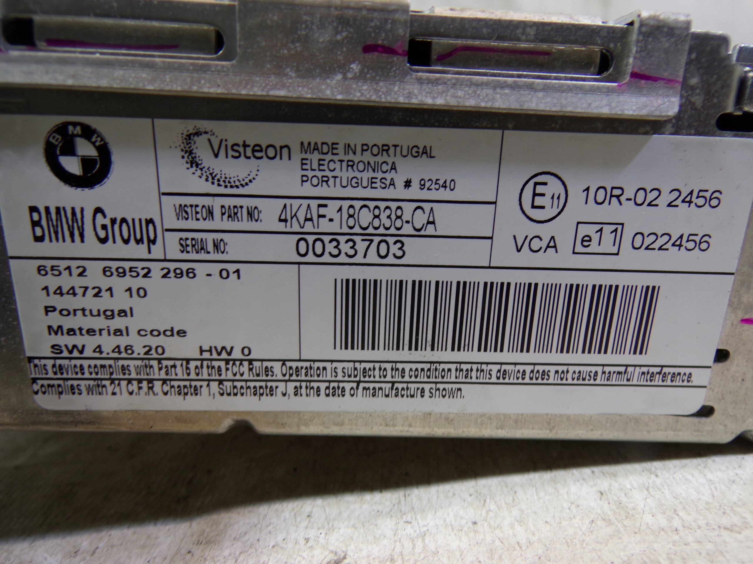 RADIO CD BMW E87 6952296011