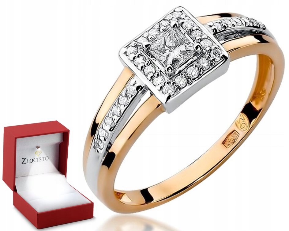 Růžové Zlato Prstýnek Briliant 0,29 ct 585