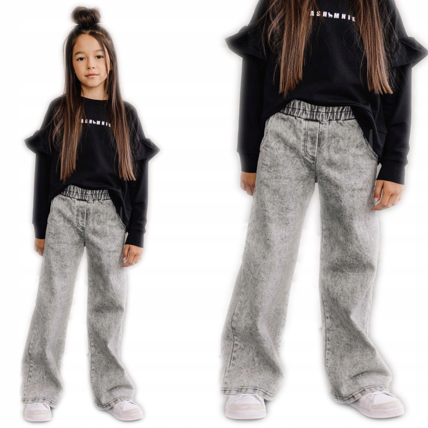 

mashMNIE Szerokie Spodnie Szwedy Grey 116 122