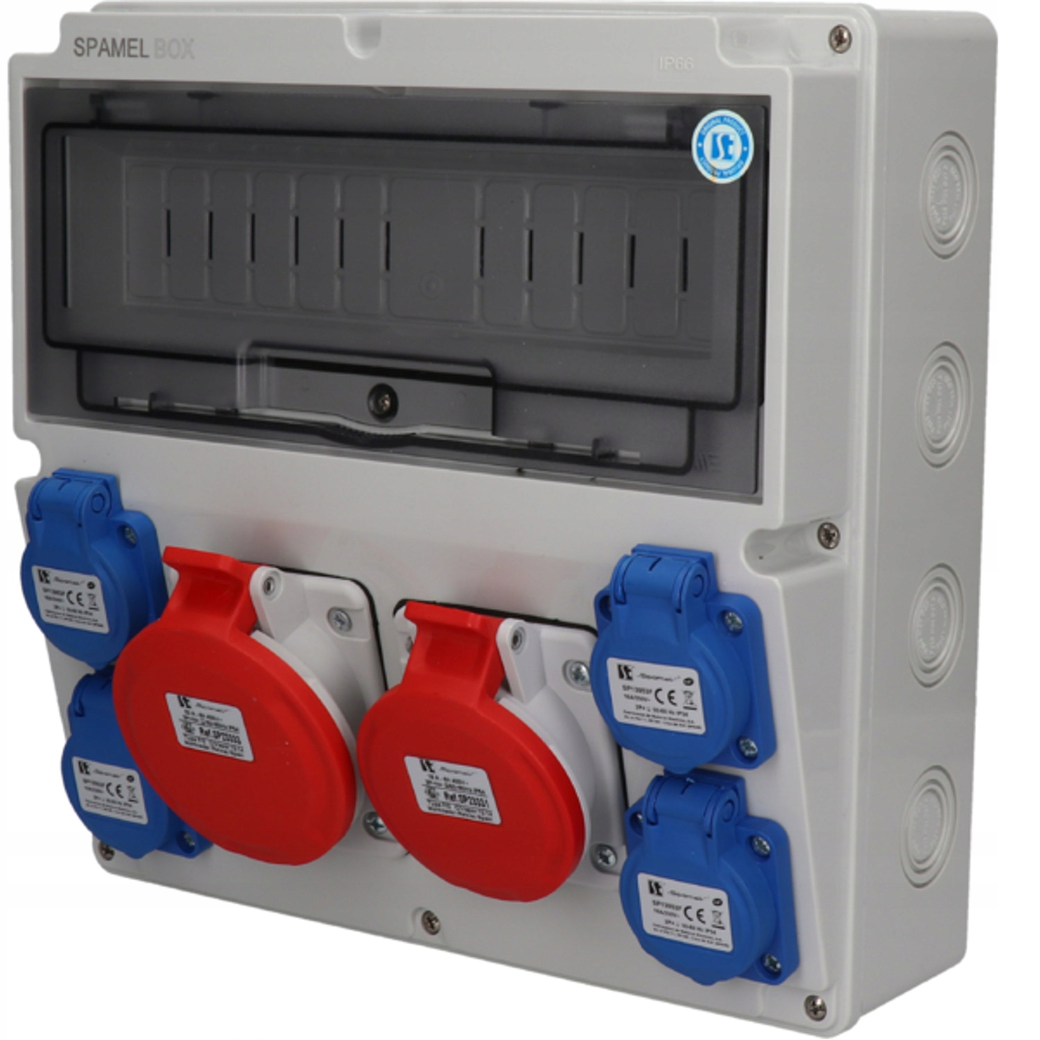 Rozvádzač 5P32A 5P16A 4x2P+Z16A IP54 14MOD Spamel SB-147505-S0110-54