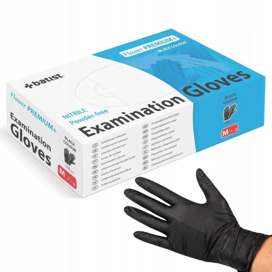 

Batist Premium+ rękawiczki nitrylowe czarne M 100