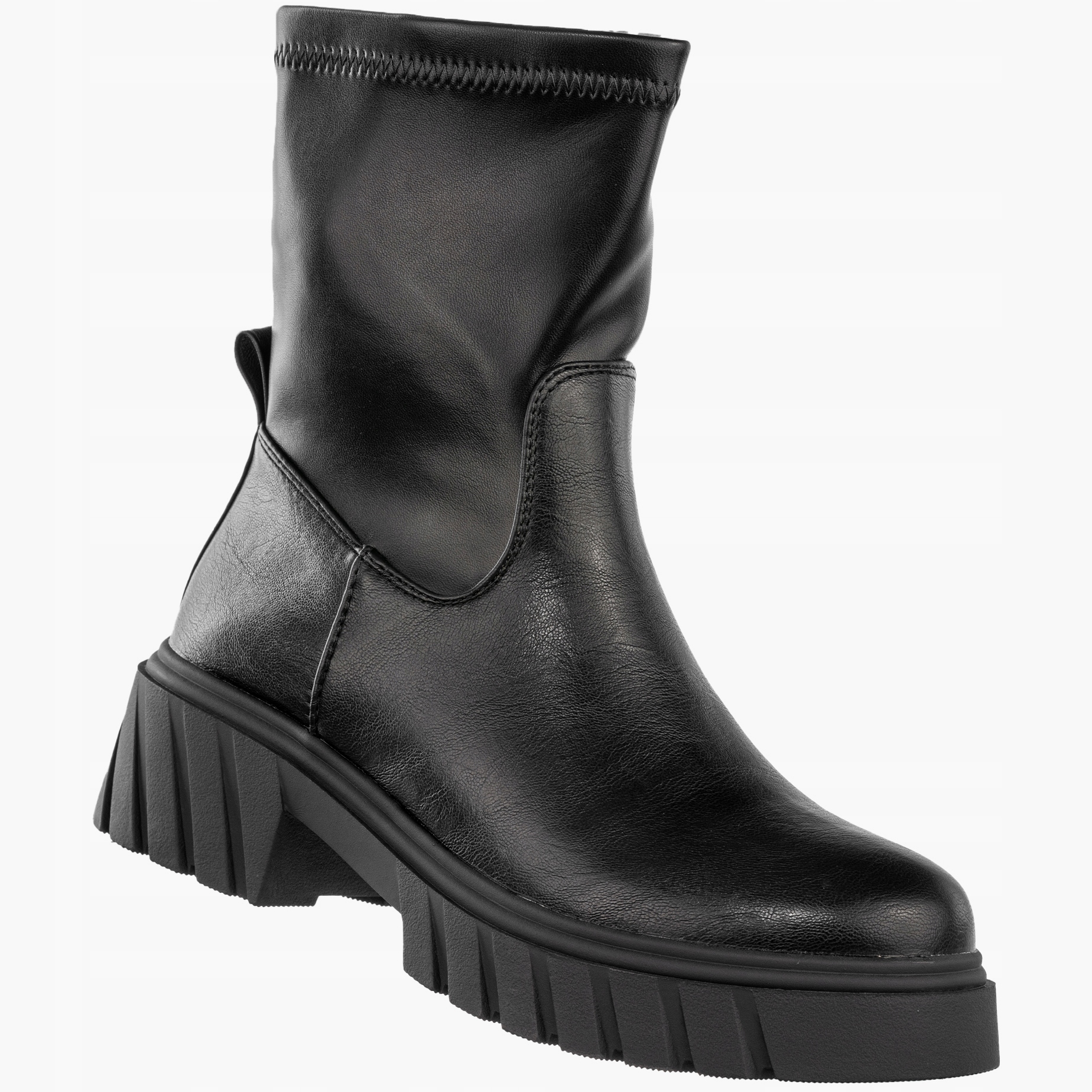 Dámské Kotníkové Boty z ekokůže Jezzi RMR2502-8 Platform, módní černé, Vel. 36