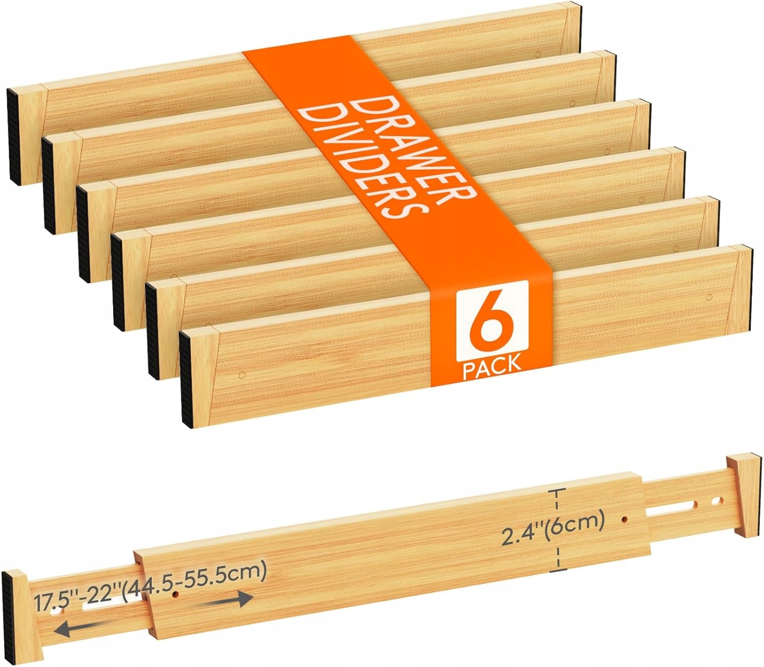 Regulowane Separatory Do Szuflad 6 Szt Organizer Kuchnia Biurko 42-56CM