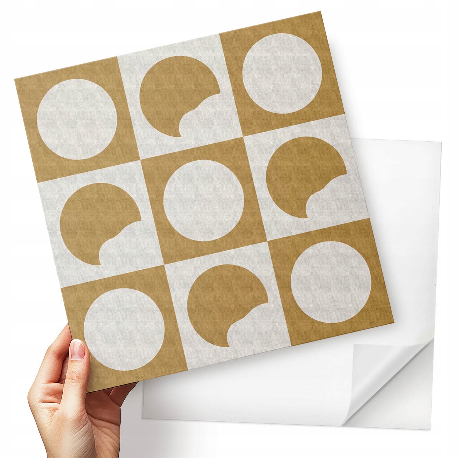 Sada dlaždic Vinyl Vzor dutinových kruhů v abstraktním stylu 9x30x30 cm