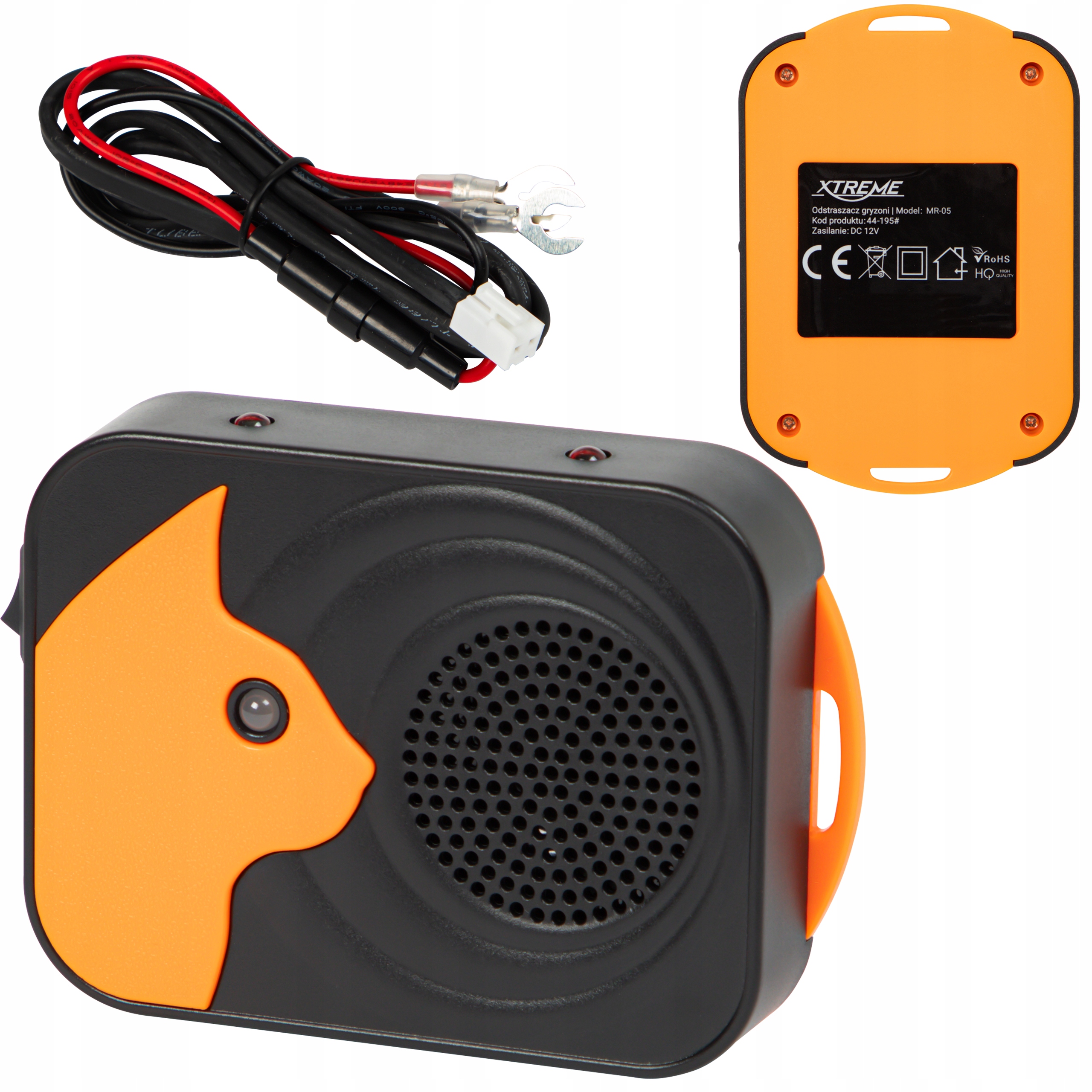 ULTRADŹWIĘKOWY SAMOCHODOWY ODSTRASZACZ GRYZONI KUN MYSZ SZCZUR KOT LED 12V EAN (GTIN) 5900804138853