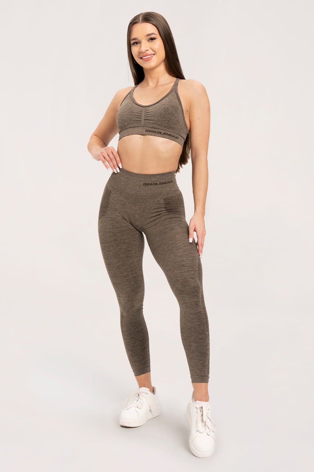 Leginsy Gym Glamour seamless espresso Xs