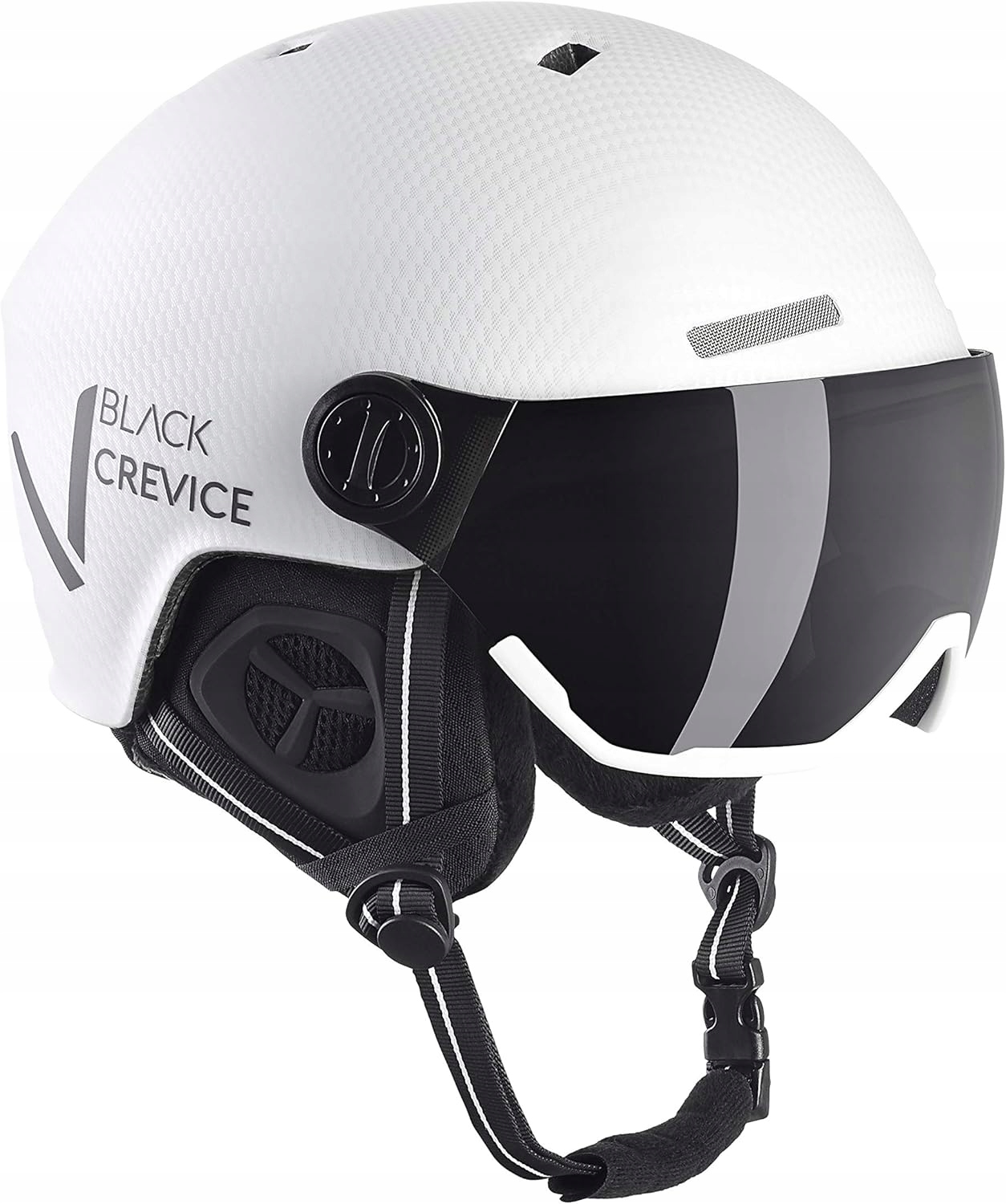 Lyžařská přilba Black Crevice Kaprun Matt White Carbon L 58-61 cm