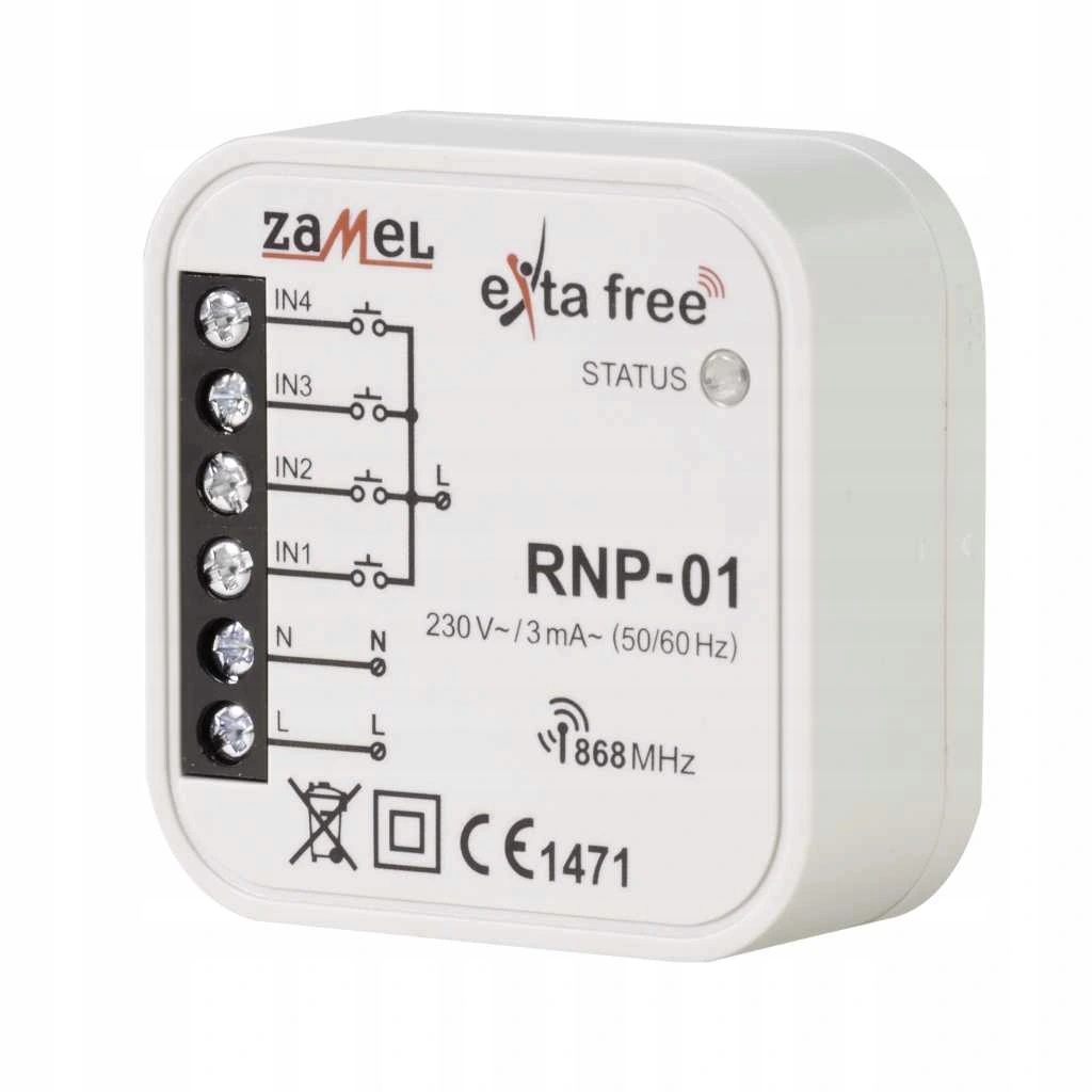 Radiowy nadajnik dopuszkowy czterokanałowy RNP-01 inteligentny dom