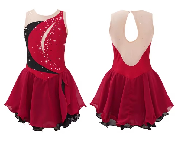 Strój Do Gimnastyki Balet Body Sukienka Do Tańca 140 146 Bordowa Nr 2733