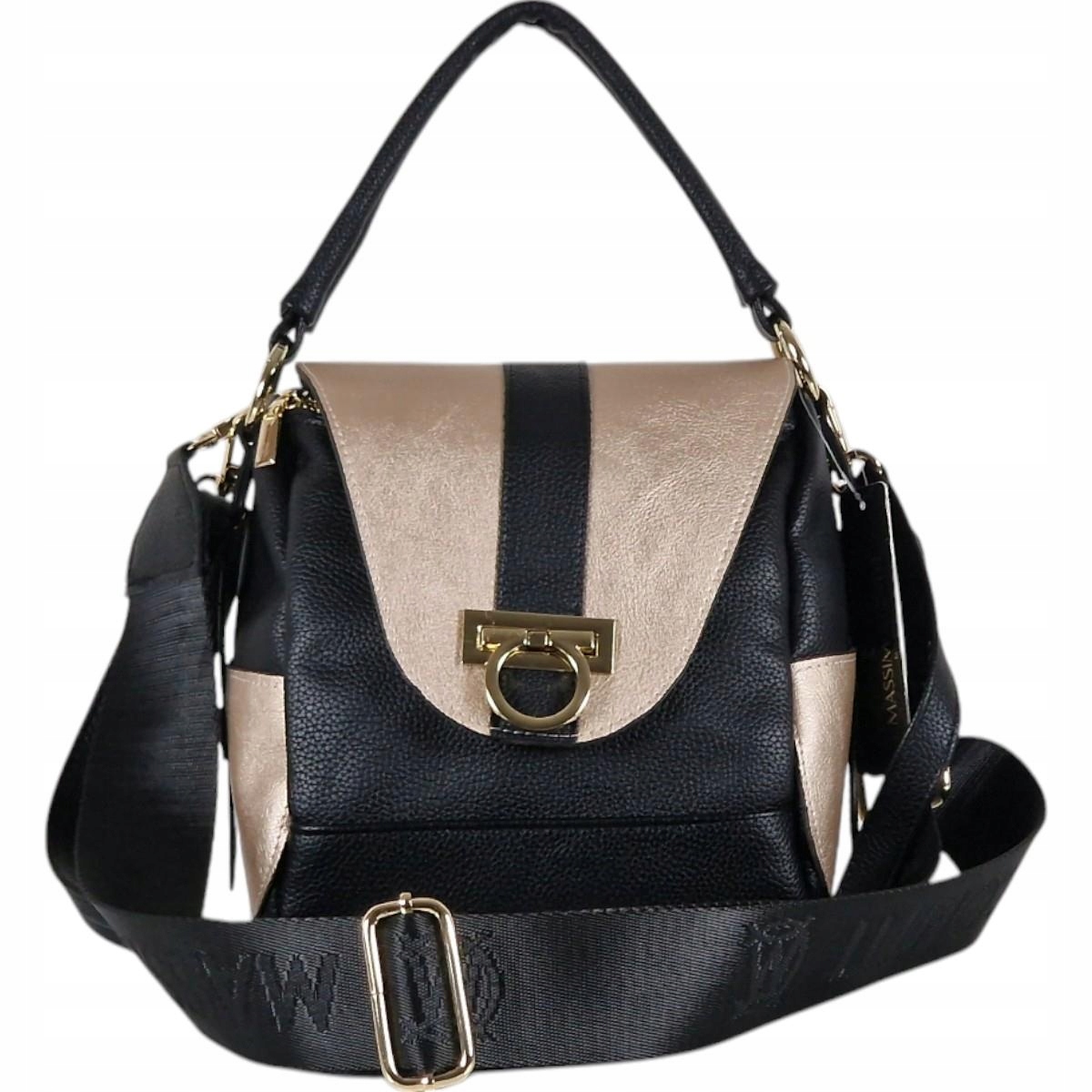 Massimo Contti kabelka kufřík kabelka přes rameno eko kůže černá zlatá