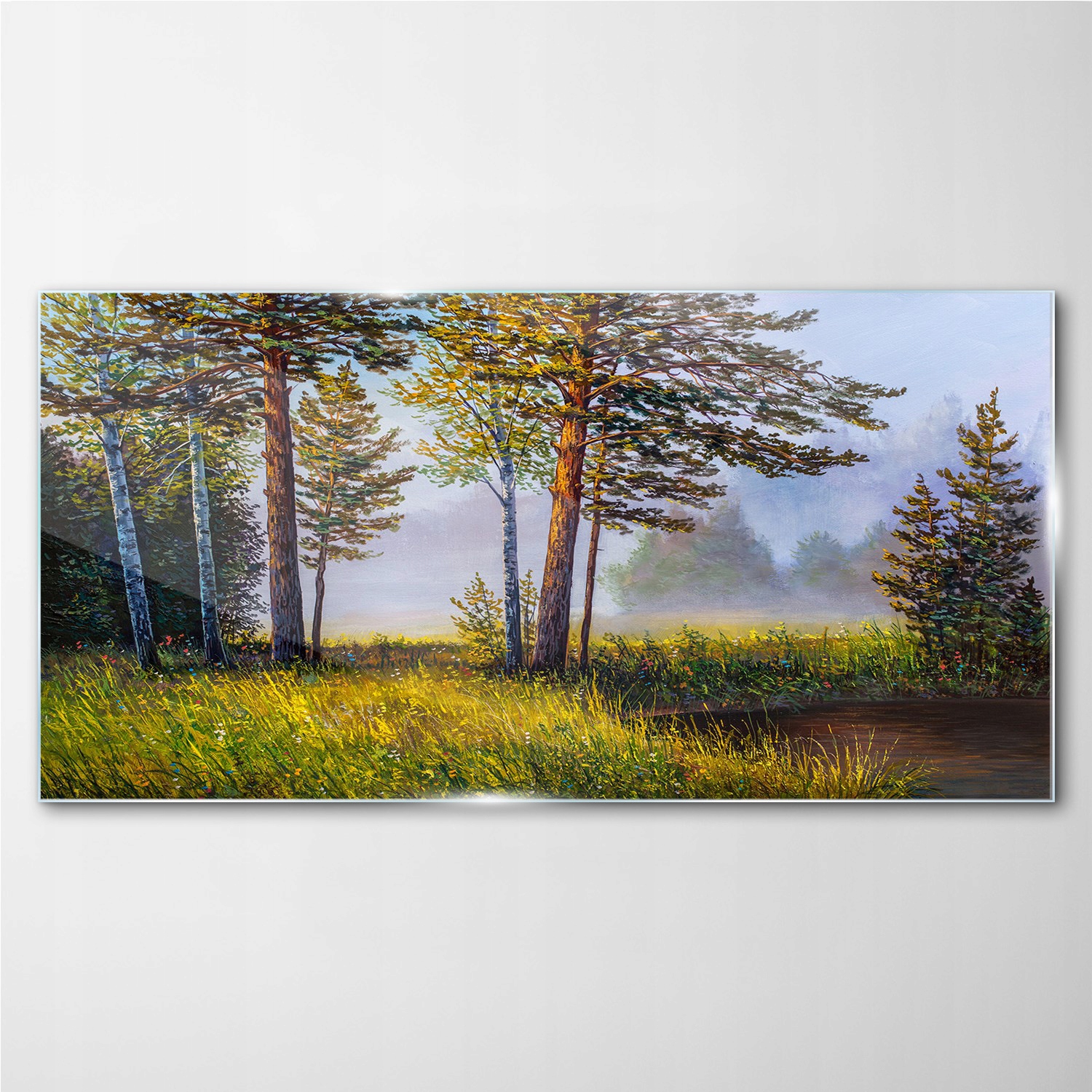 

Obraz na ścianę szklany Las trawa kwiaty 140x70 cm