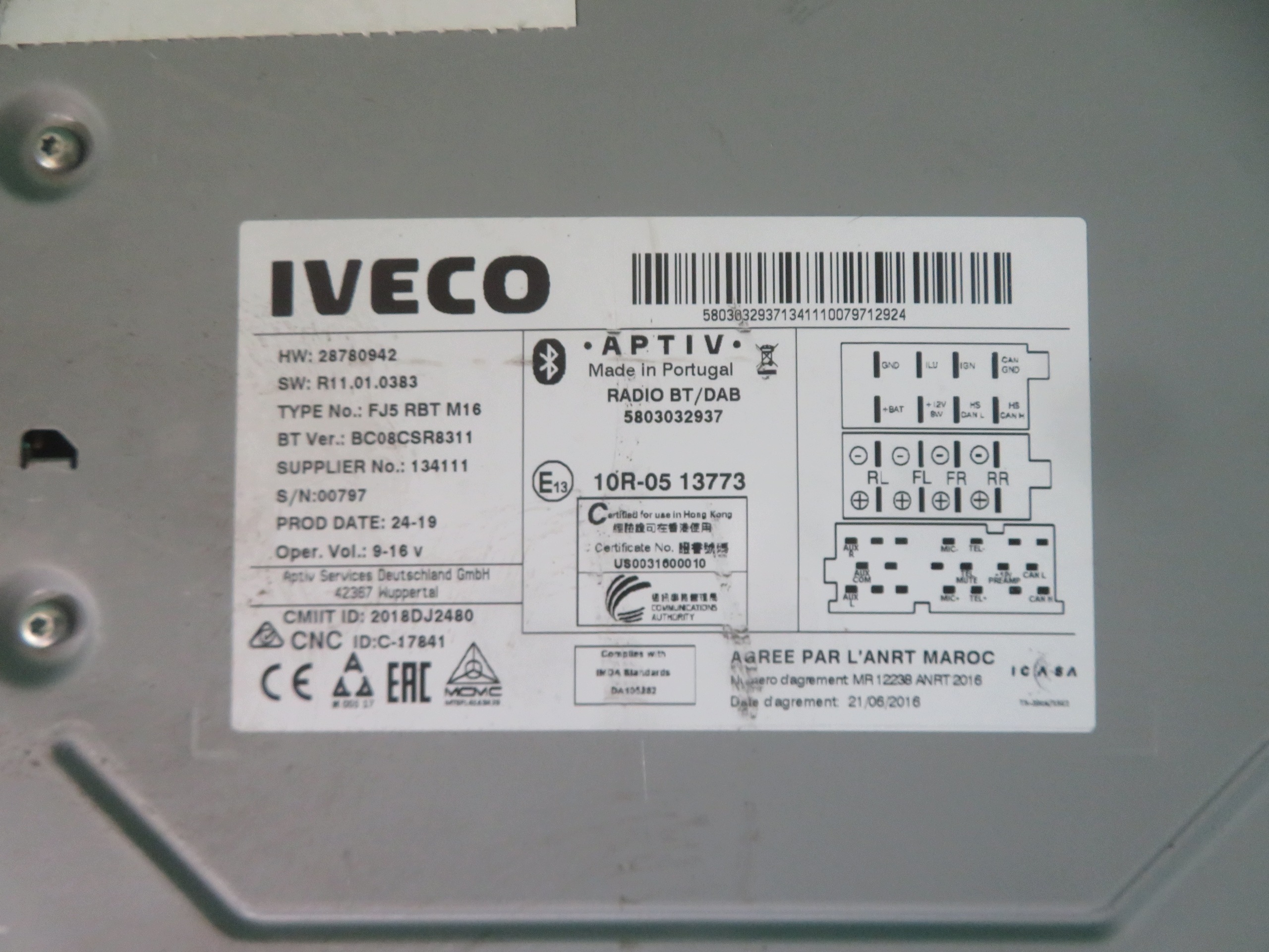 RADIO IVECO DAILY 24R 28780942