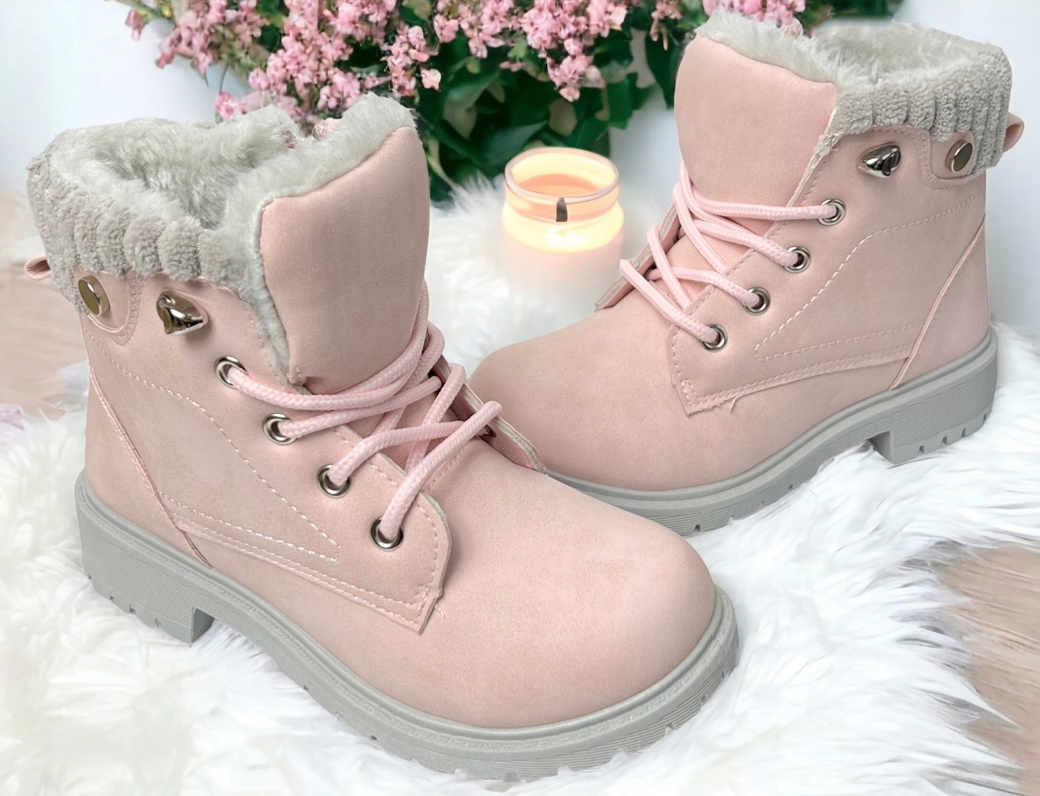 Kozaczki Śniegowce Dziecięce na Zamek Sznurowane Ocieplane Futerko *31* Rozmiar (new) 31