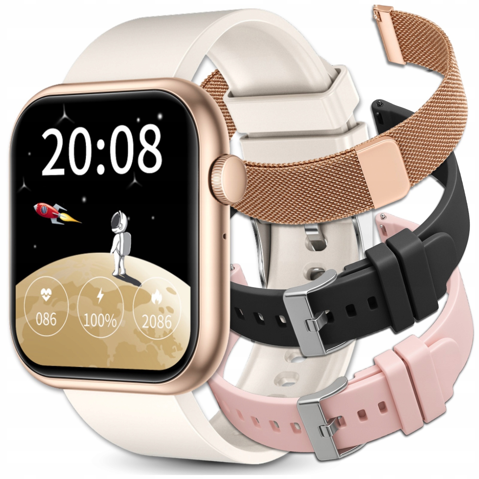 Chytré Hodinky Hodinky Dámské Hodinky Conversations Polské Menu Měření Cukru Zlaté 4 Řemínky