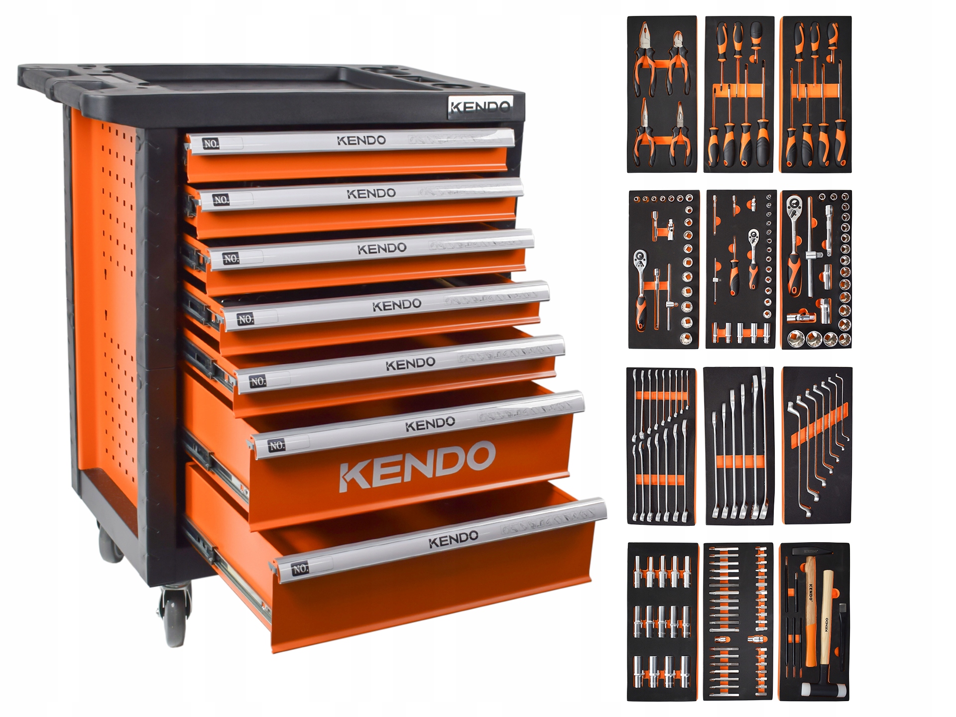 Тележка 7 ящиков инструментальный шкаф 179ELE. Кендо