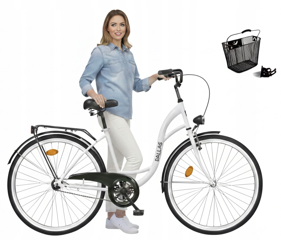 Damski rower miejski damka Dallas 28 kosz