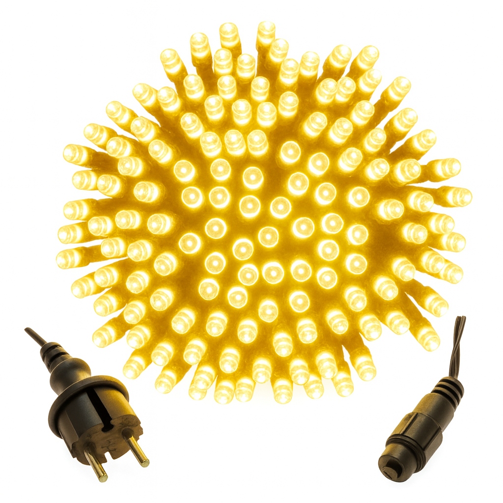 Vánoční Osvětlení Na Stromeček 500 Led Stálé světlo 38m Teplá bílá IP44 Venkovní