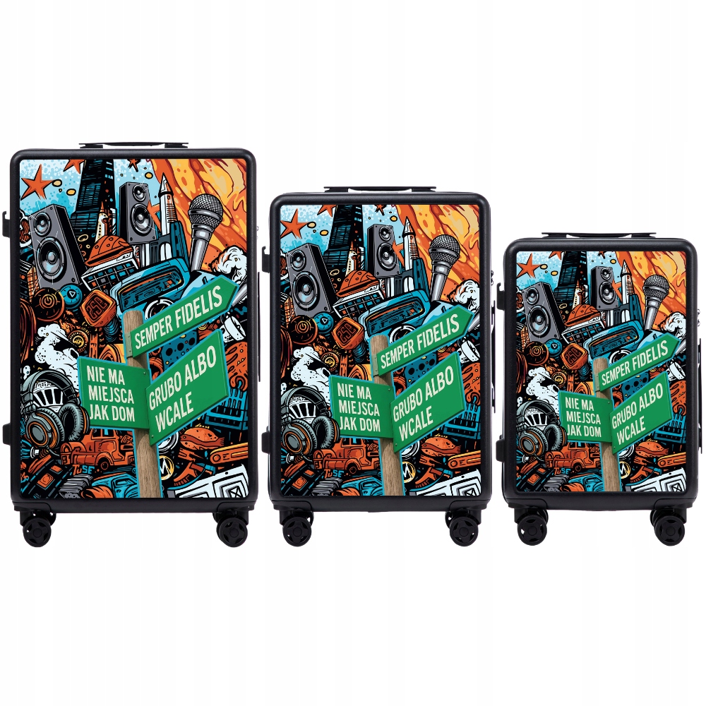 Sada 3 kufrů Wings Abs+ 28" Customized by Tuse x Pih Black