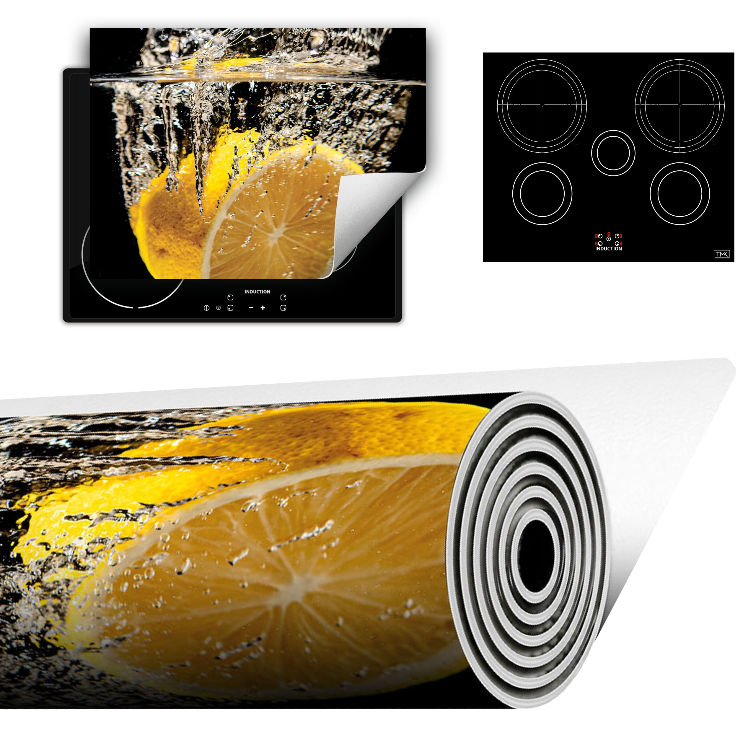 Vinylová Podložka Do Kuchyně Více Místa 70x52 černá citron
