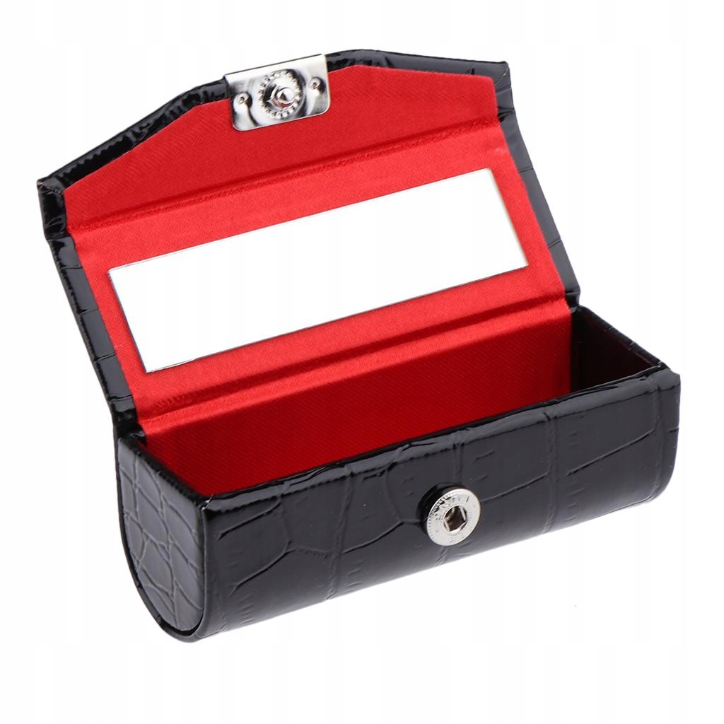 Czarny ozdobny pojemnik na szminki z lusterkiem Marka inna marka