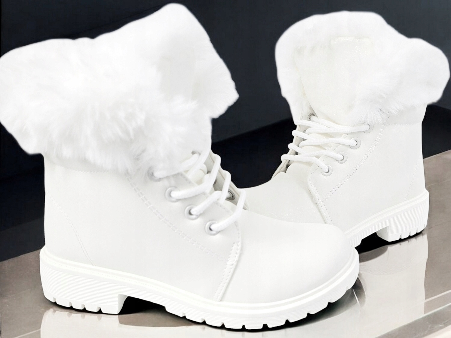 Kozaczki na Zamek Modne Śniegowce Dziecięce Trepy z Futerkiem Botki *26* Rozmiar (new) 26