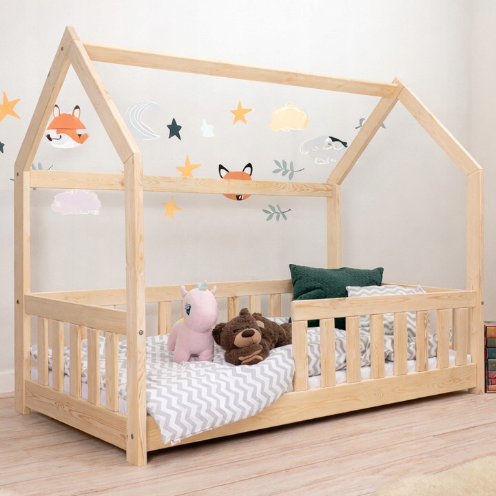 Łóżko dziecięce DOMEK Z BARIERKAMI MONTESORI 160x90