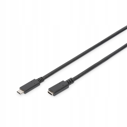 Digitus Przedłużacz Usb-c Żeńskie 24-pinowe Usb-c Męskie Czarne
