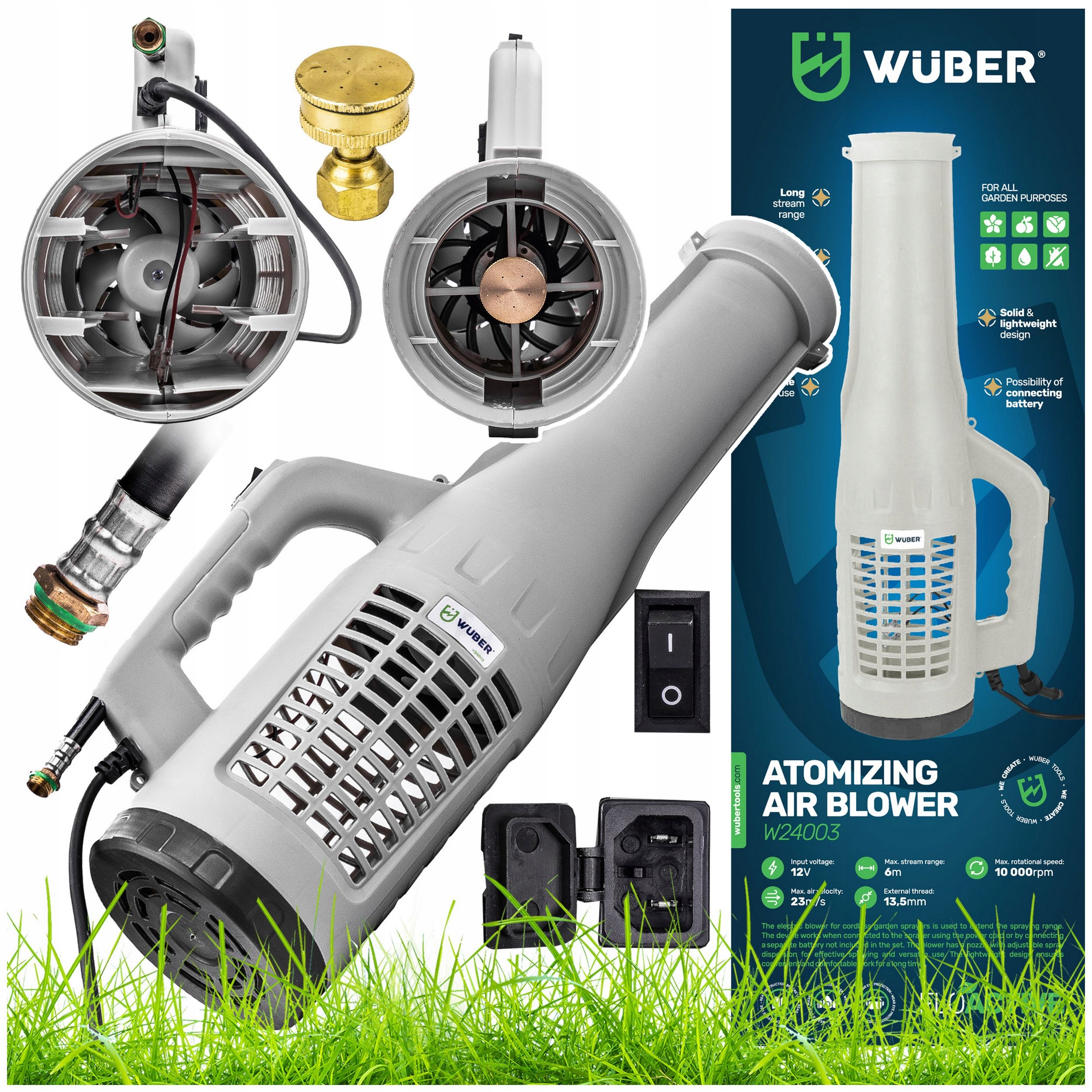 Turbo Dysza Rozpylająca Do Opryskiwacza Akumulatorowego 2W1 Dmuchawa Wuber