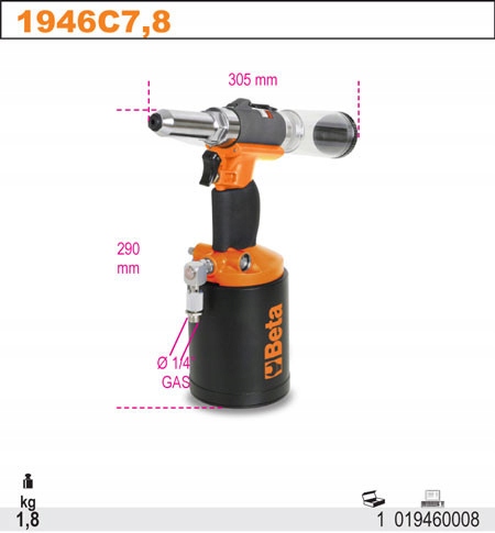 ПНЕВМАТИЧЕСКИЙ КЛЕПАЛЬНЫЙ СТАНОК 1946C / 7,8 BETA