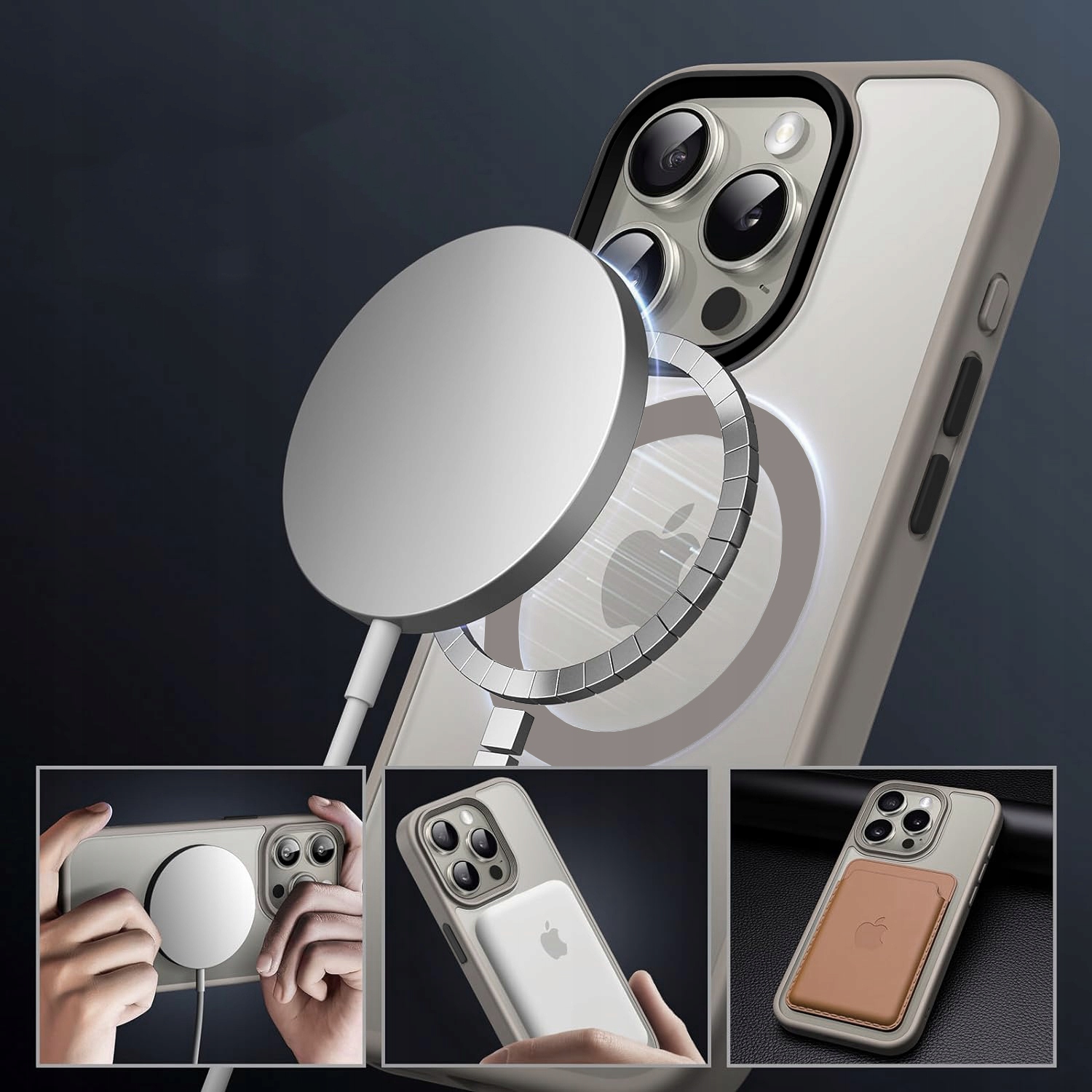 MATOWE DOPASOWANE ETUI CASE OBUDOWA COVER MAGSAFE NA IPHONE 15 PRO + SZKŁO Marka Tech-protect