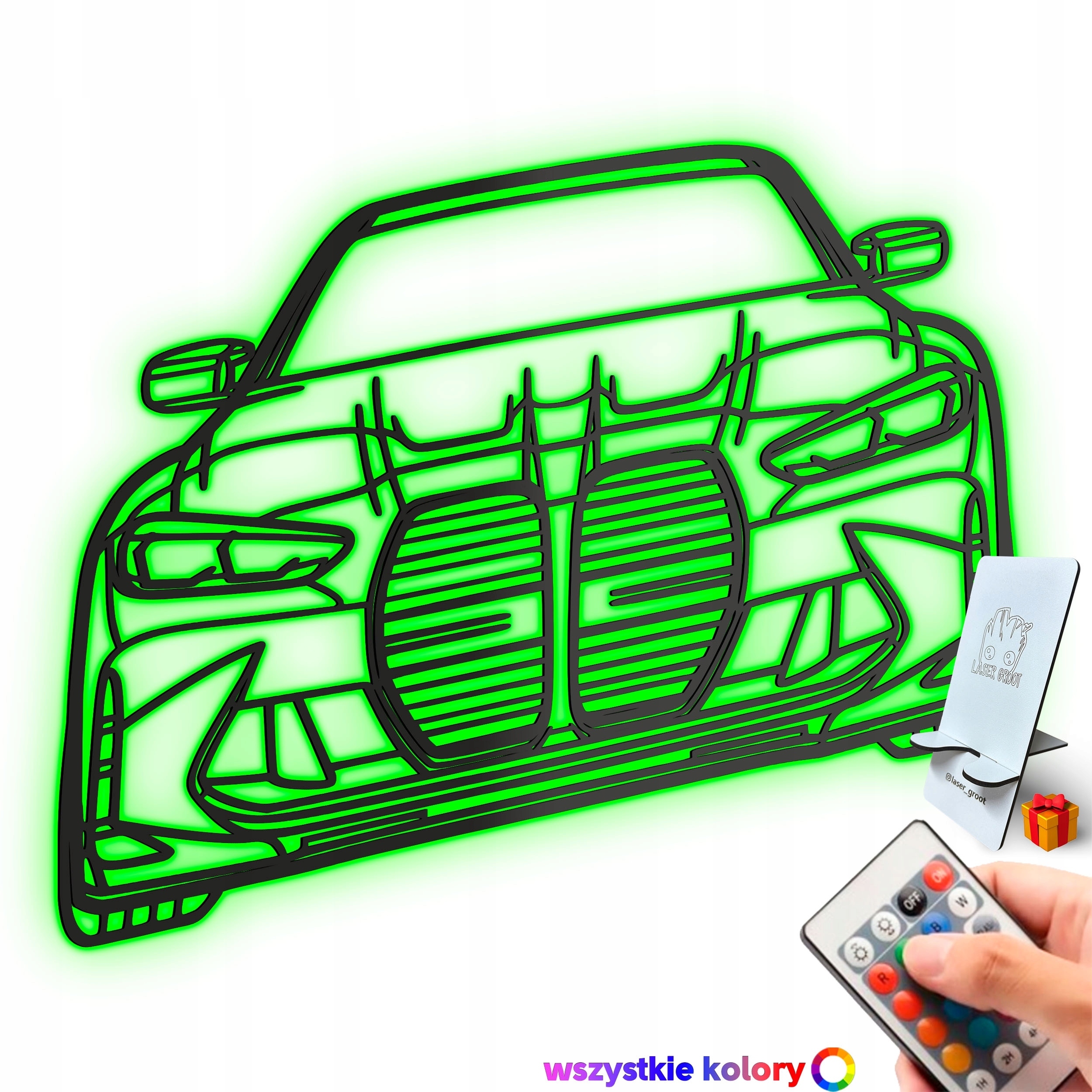 Dřevěný 3D obraz Bmw M3 ve stylu Line Nástěnná Noční Lampa Led XL
