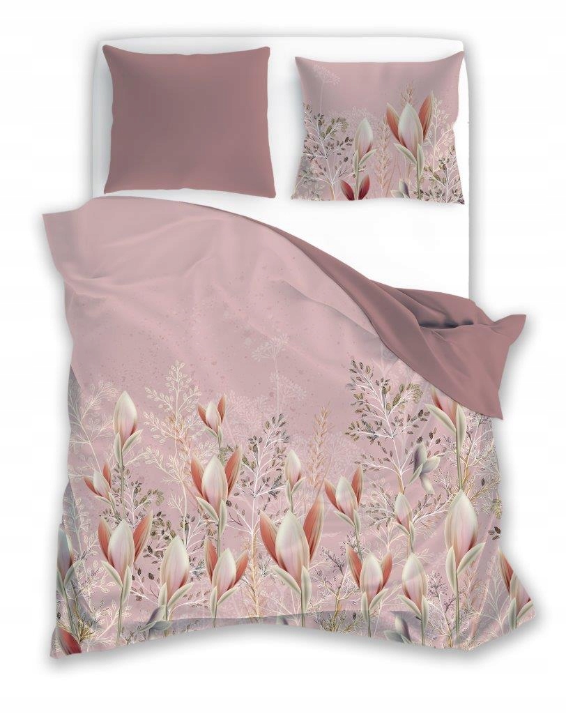 Povlečení Elegant 160x200 024 pudrově růžové květy oboustranné S 23