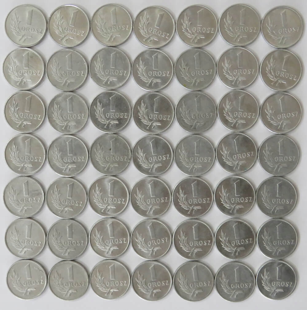 Lot 49 x 1 grosz 1949, mennicze, 1/1-