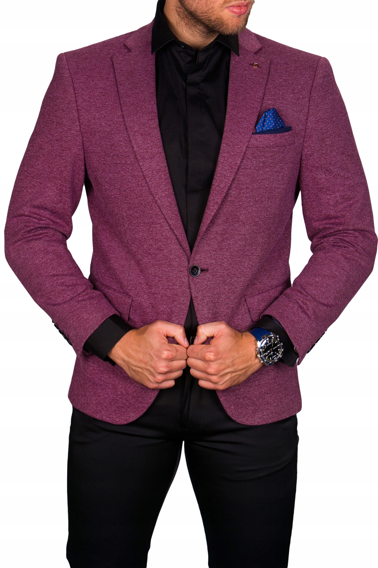 Modna marynarka męska bordo Fp-2 rozm. 50 Model Fp-2