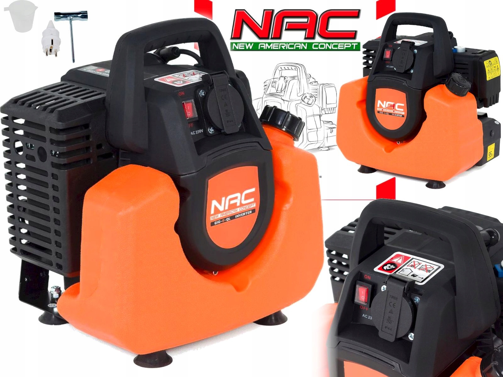 Nac Agregat Prądotwórczy Inwerterowy Dwusuwowy 230V GIG-8-QL