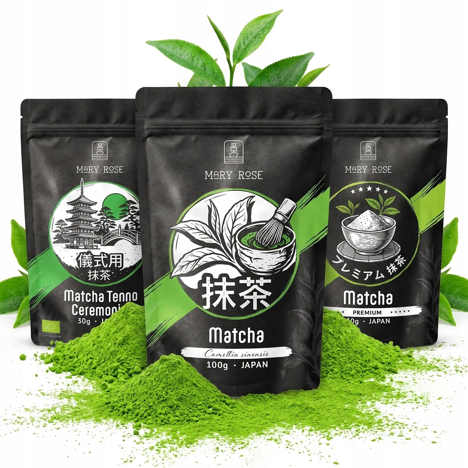 Zestaw Mary Rose Japońska Matcha Bio 3x Herbata Zielona
