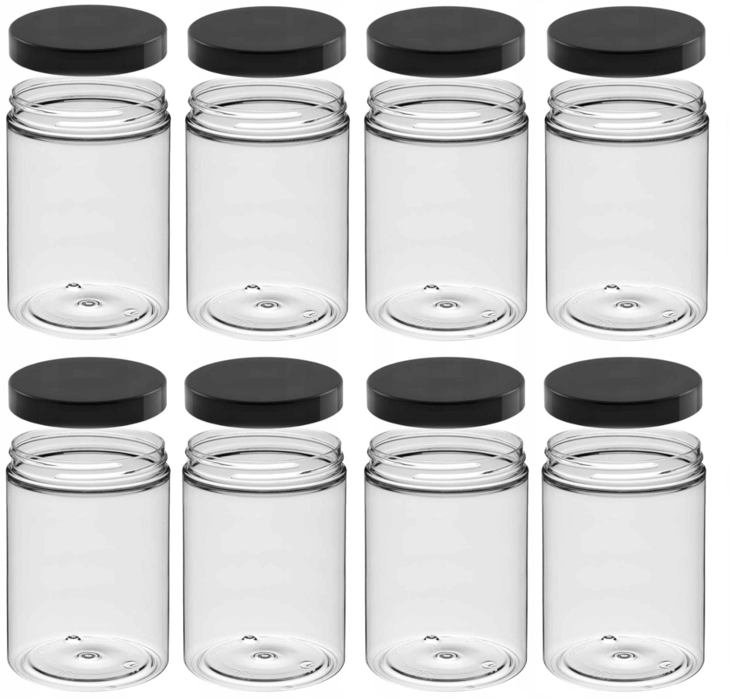

Zestaw 8x300 ml pojemników słoików Pet plastikowy