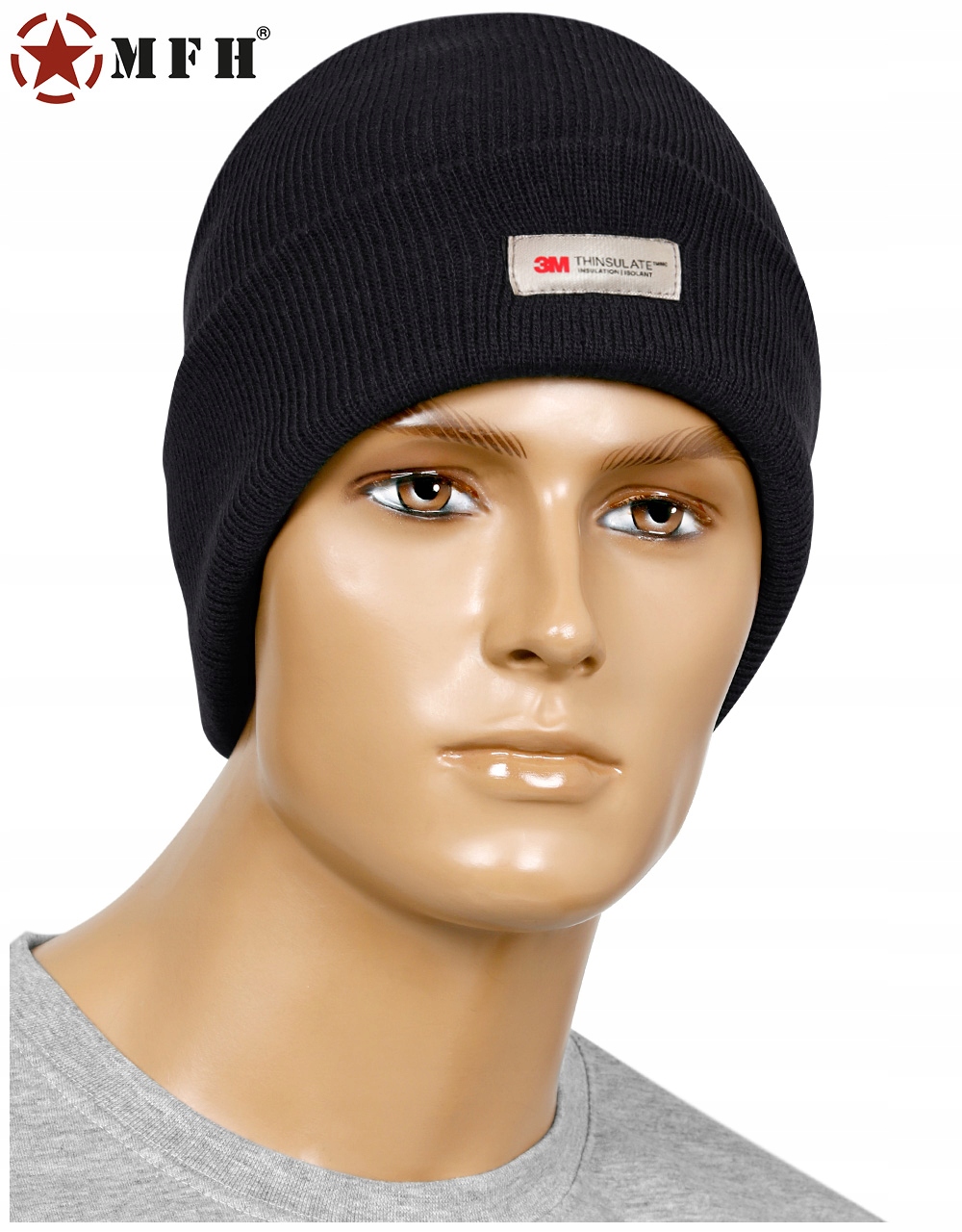MFH CZAPKA ZIMOWA Thinsulate 3M DWUWARSTWOWA BLACK Rozmiar uniwersalny