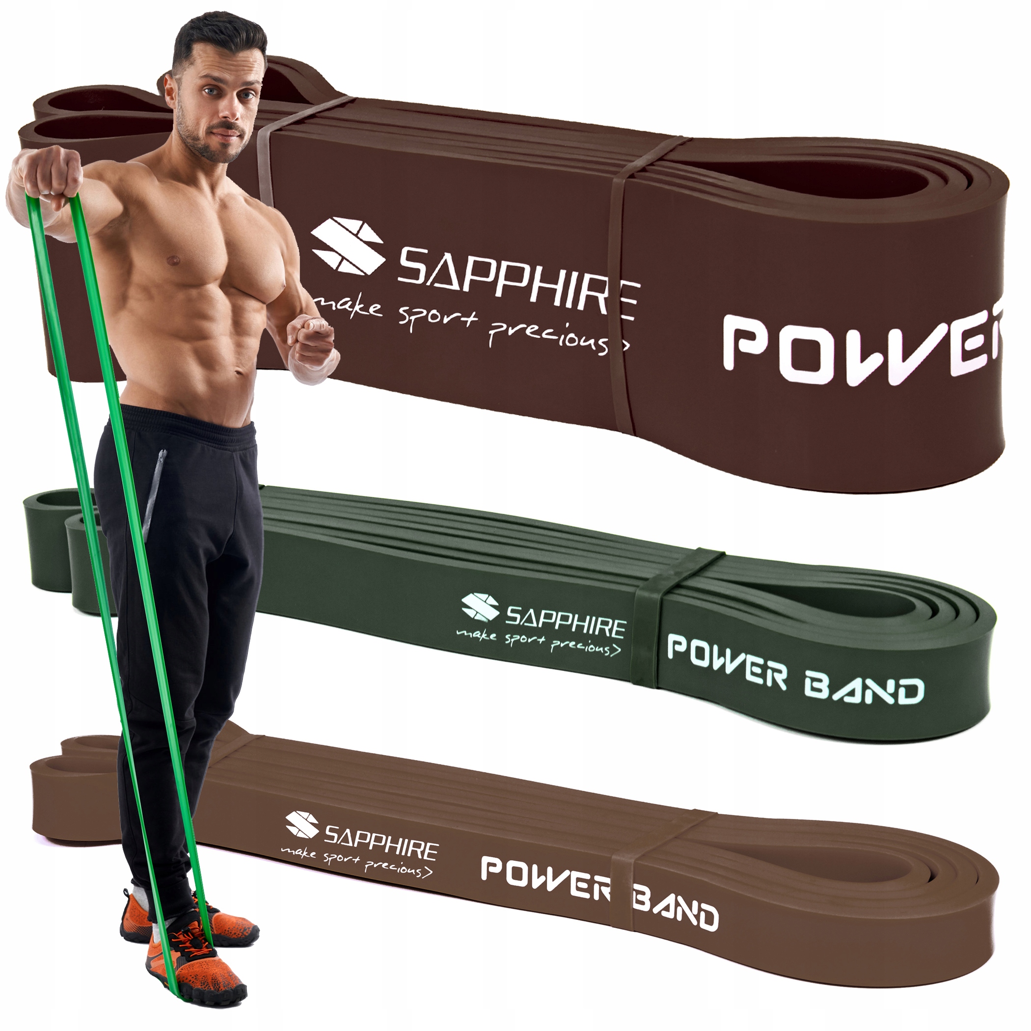 Gumy oporowe Power Band Zestaw x3 Mocne taśmy Treningowe Do Ćwiczeń jakość