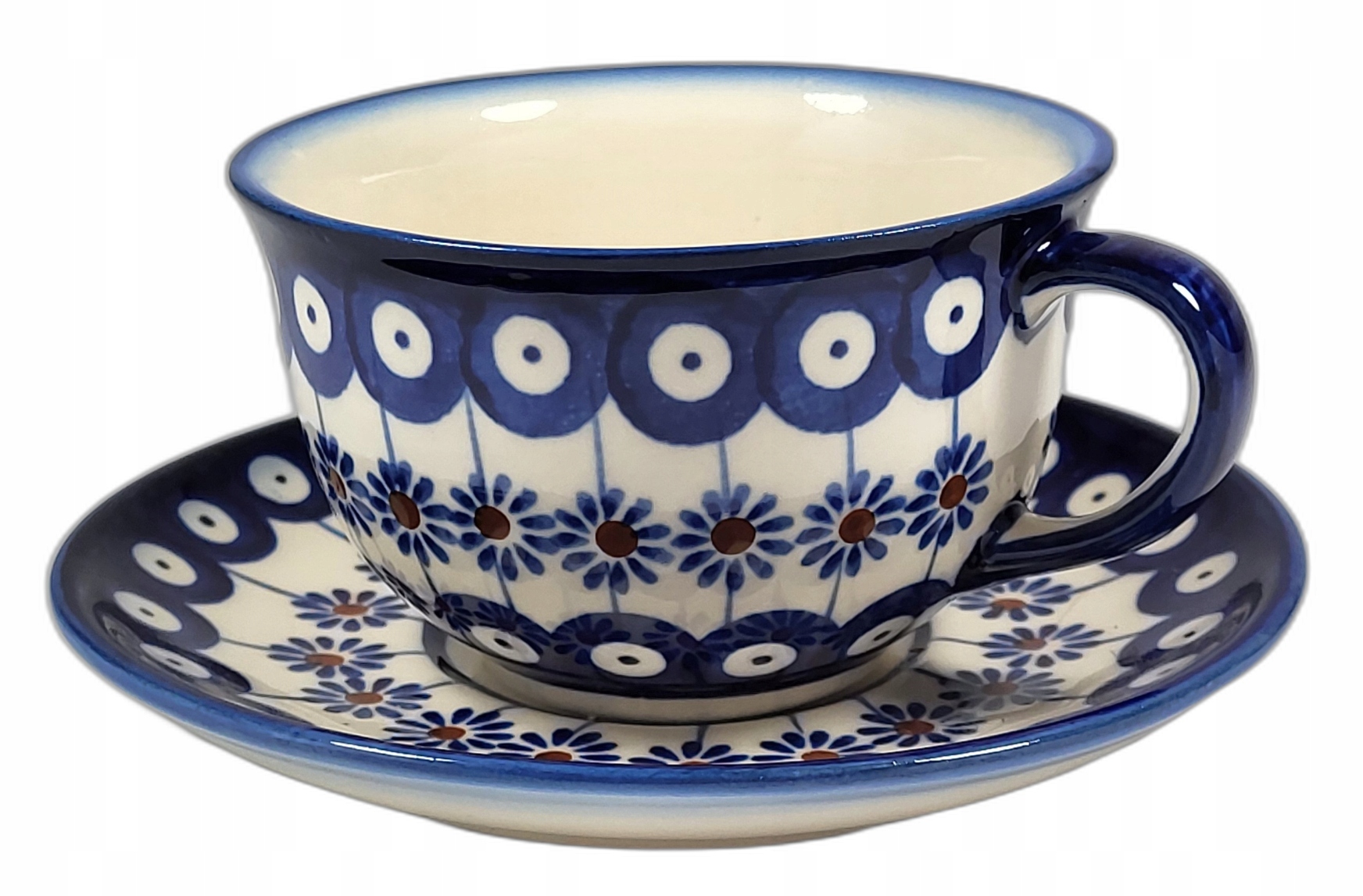 Filiżanka i spodek Ceramika Bolesławiec porcelana fajans 220 ml 1 szt