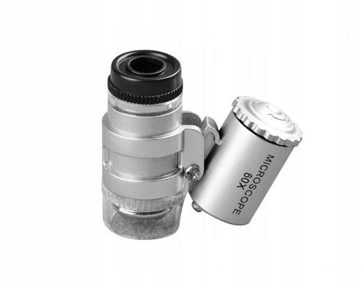 LUPA JUBILERSKA MIKROSKOP 60x 2 LED PROFESJONALNY ZWY Marka Rozz