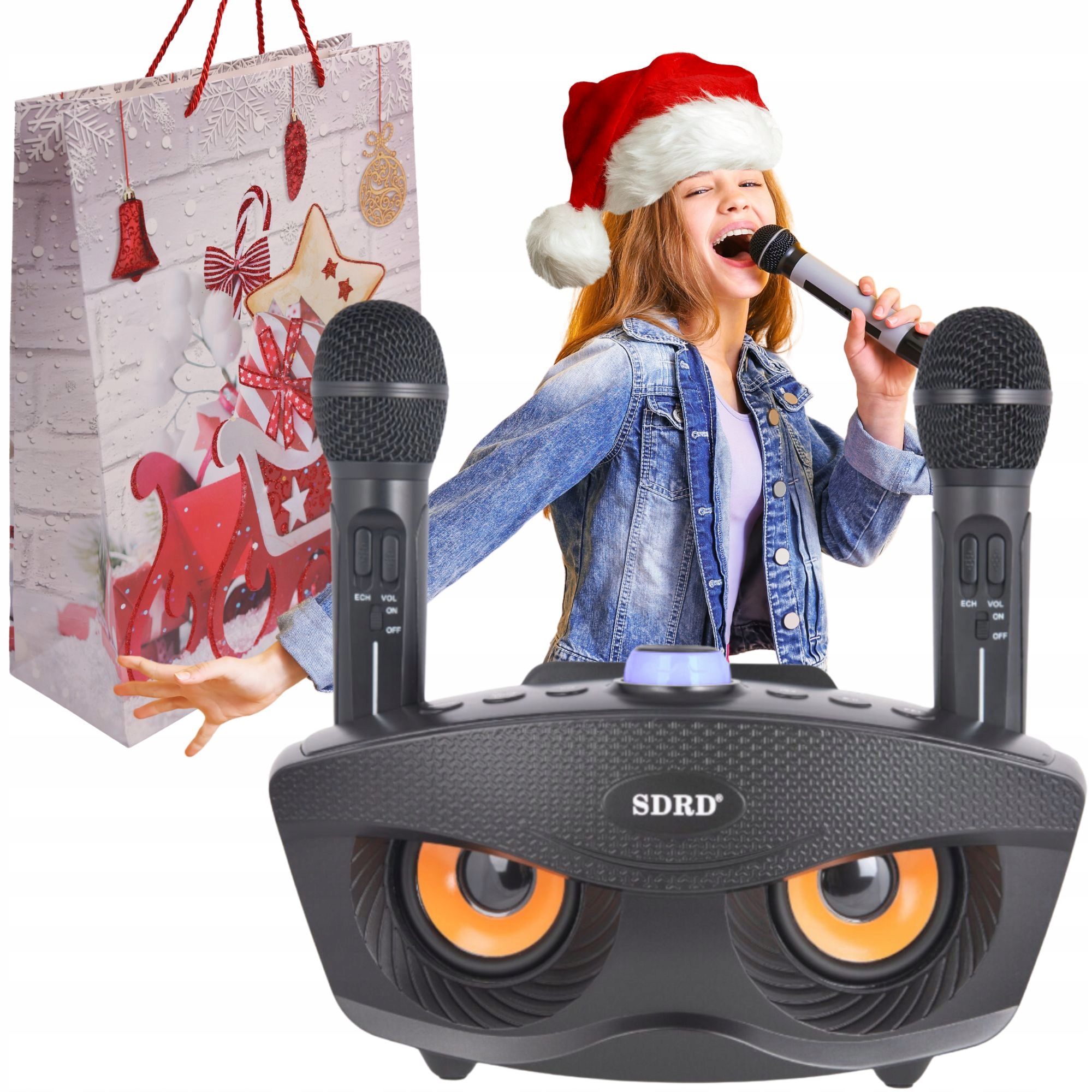 Karaoke Bezdrôtový Set 2 Mikrofóny Bluetooth Prenosný Reproduktor