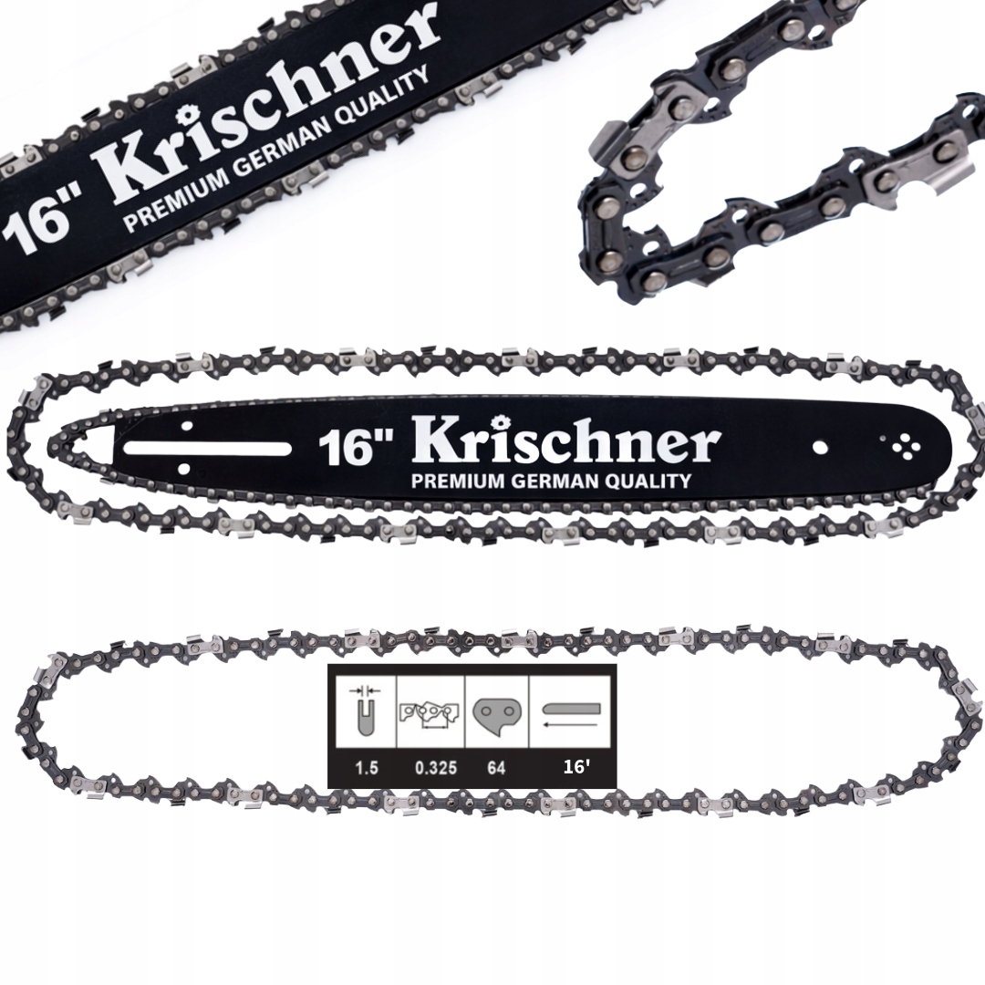 PROWADNICA 16'' 2 ŁAŃCUCHY DO PIŁY 64DL .325 1.5mm KRISCHNER