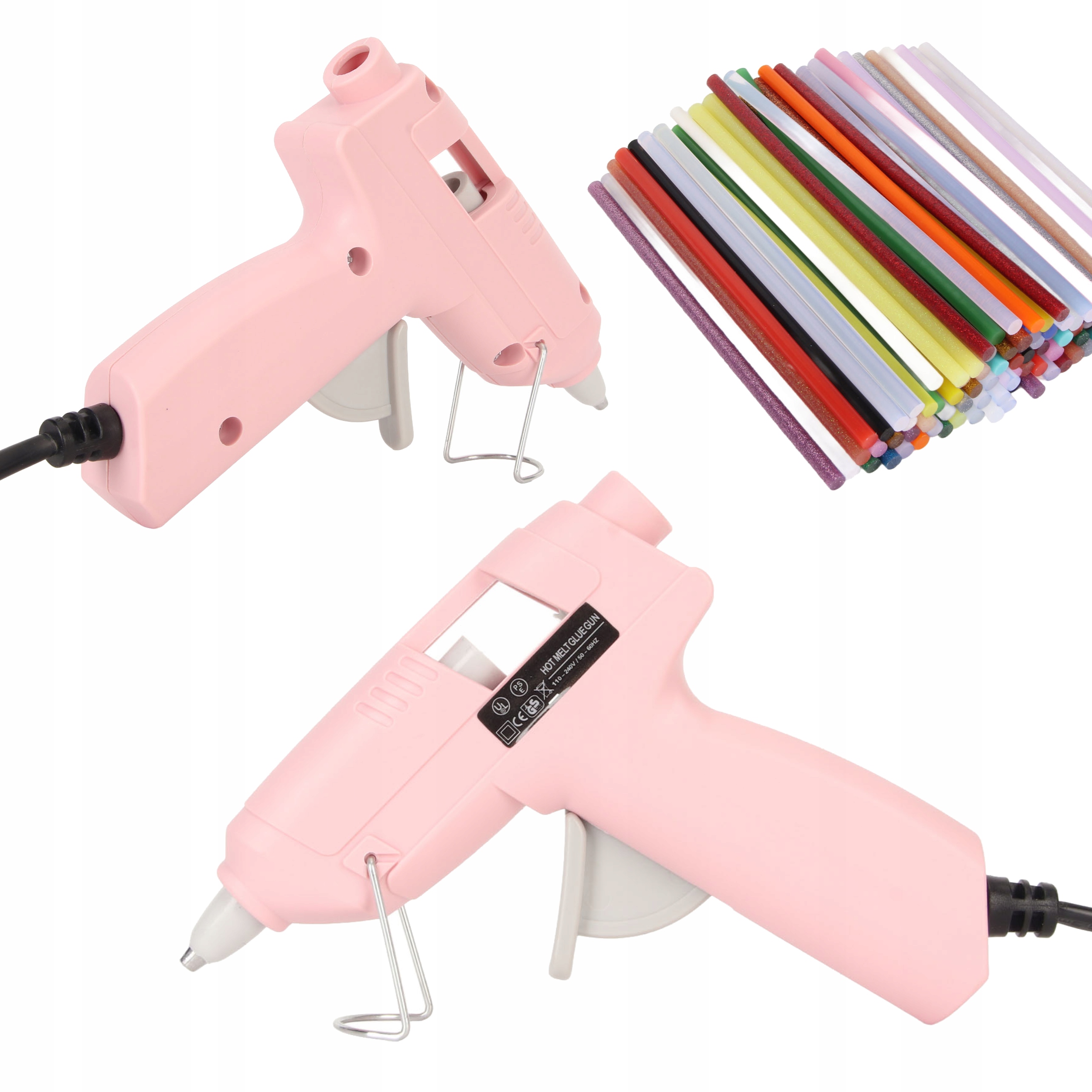 PISTOLET DO KLEJENIA KLEJARKA 7MM + ZESTAW 100 LASKI KLEJU KOLOROWEGO