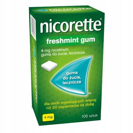Жевательная резинка Nicorette Freshmint 4 мг 105 жевательная резинка do žucia
