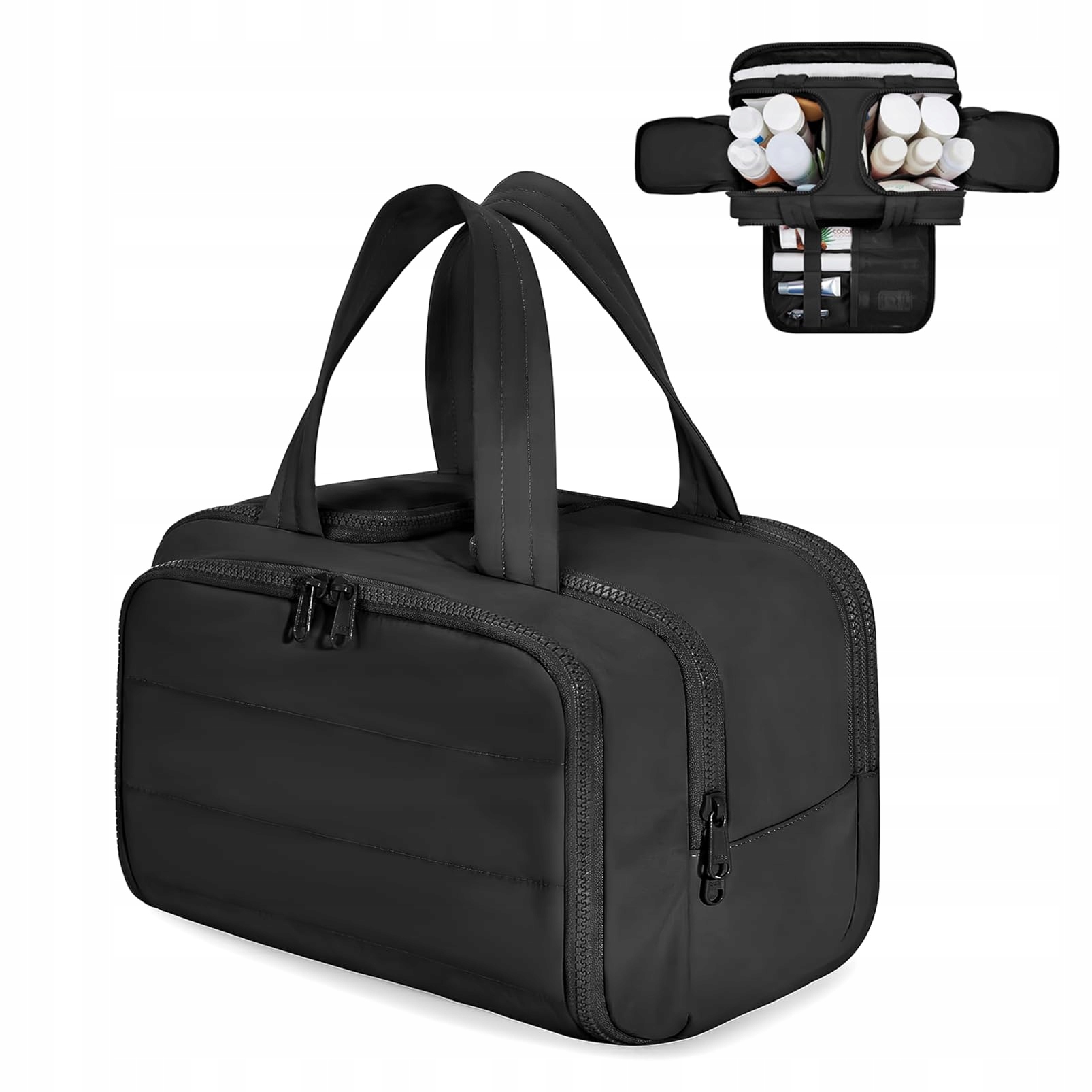 Dámská cestovní kosmetická taška voděodolná velká černá