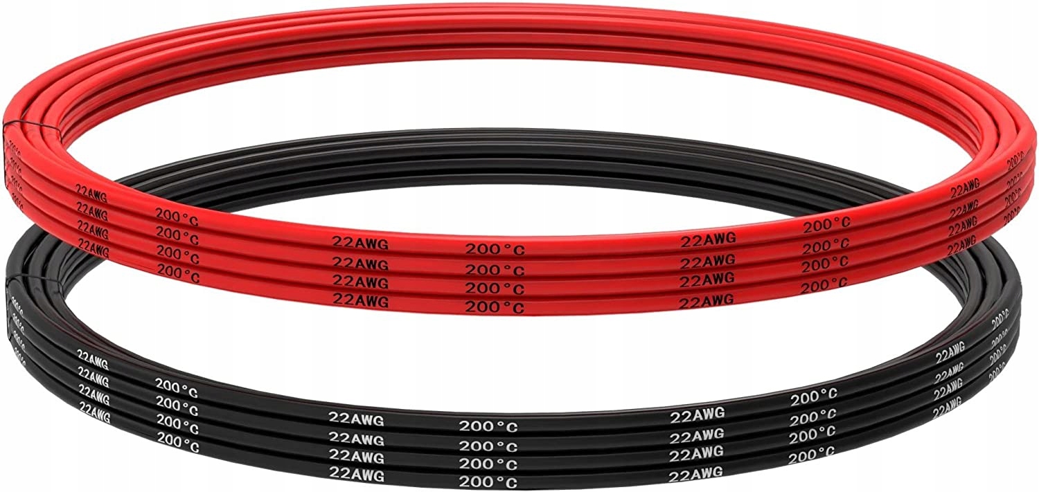 Silikonový kabel 22 Awg 5 metrů Flexibilní, odolný vůči vysokým teplotám