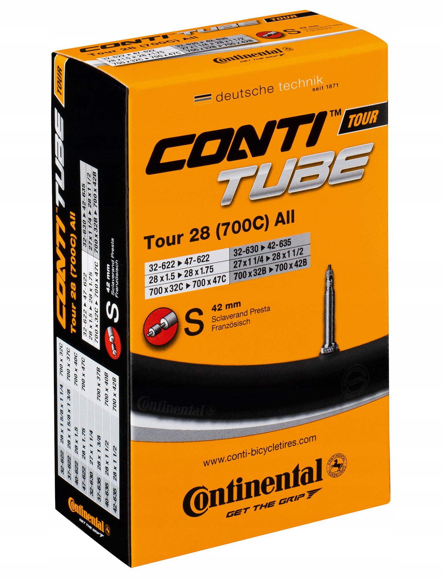 

Dętka Continental Tour 700x28/37c 28/37-622 Presta