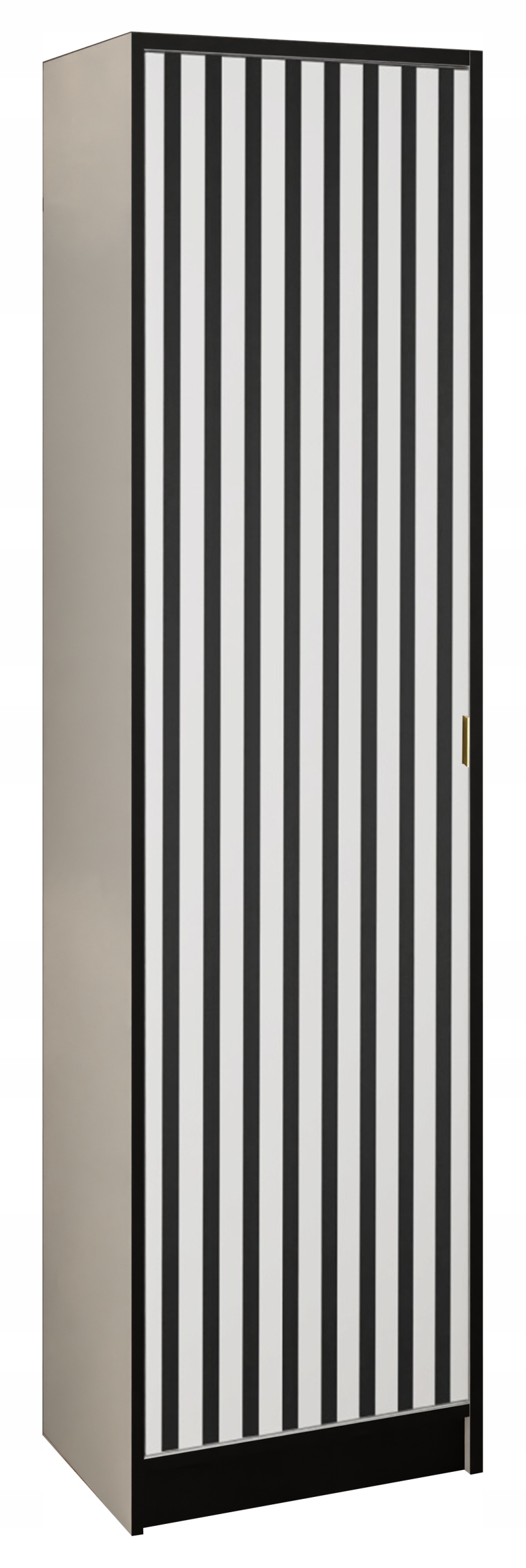 Skříň jednodveřová Lumi 54 1D Bílý vzor 3 úchytka zlatá