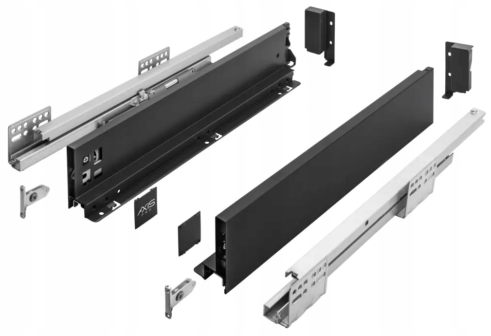 Szuflada Gtv Axis Pro H-86 L-400 Czarny Mat cichy domyk Niska